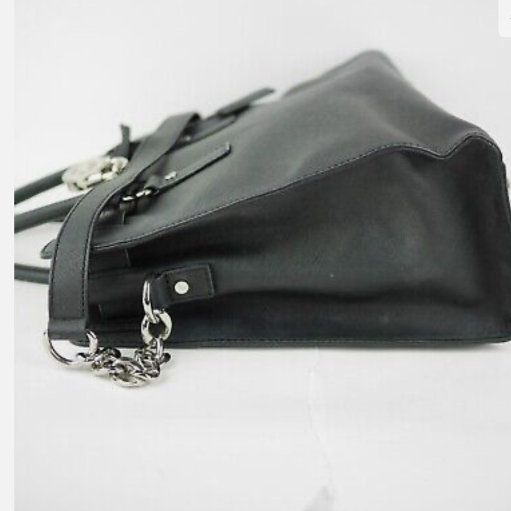 MICHAEL KORS HAMILTON BAG LEATHER DROP CHAIN STRAPS ,SILVER  MK BRILLIANT LOCK - Picture 6 of 15